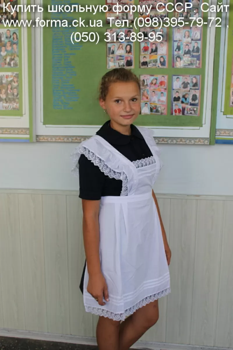 Школьное платье СССР с коротким рукавом 3