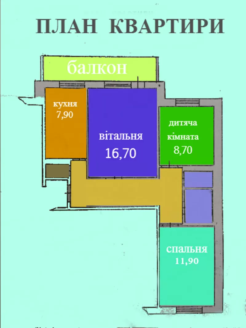 3 кімнатна квартира за ціною 2-х кімнатної