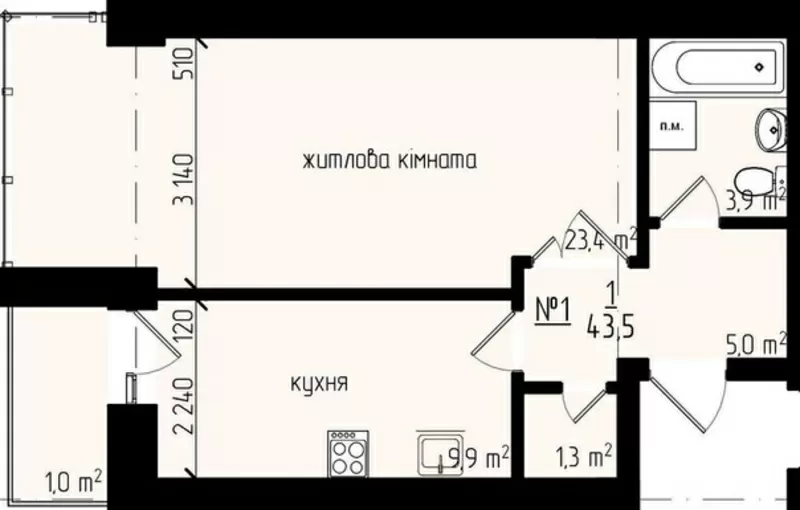 1 новобудова для молодої сім*ї р-н Майдану, пейзажний вид 2